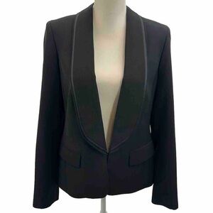 NWT Anne Klein Black Notch Neck Lined Blazer Size 10